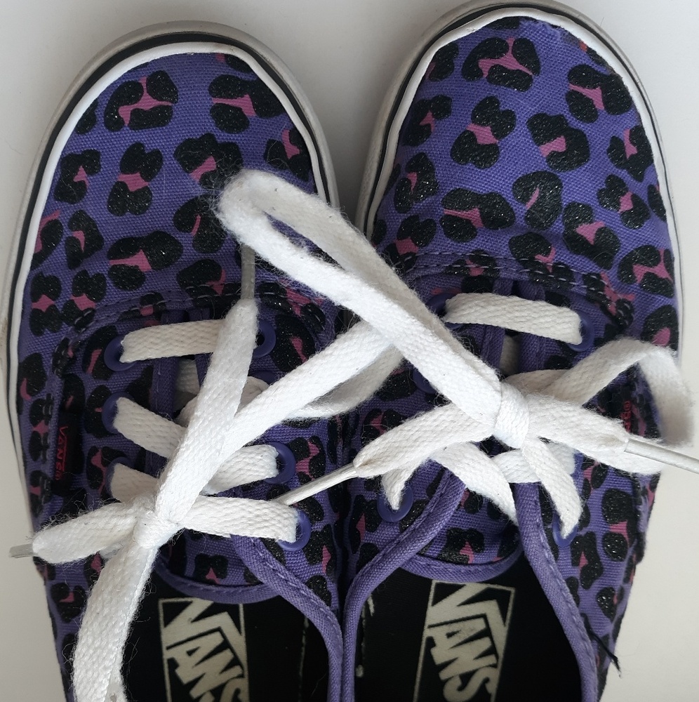 Purple Cheetah Vans, Size 5.5 Womens
